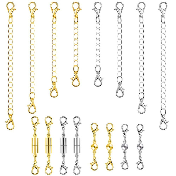 16Pcs Magnetic Clasps and Chain Extender Set Necklace Extenders Magnetic  Closures for Necklace Bracelet Jewelry Making Supplies